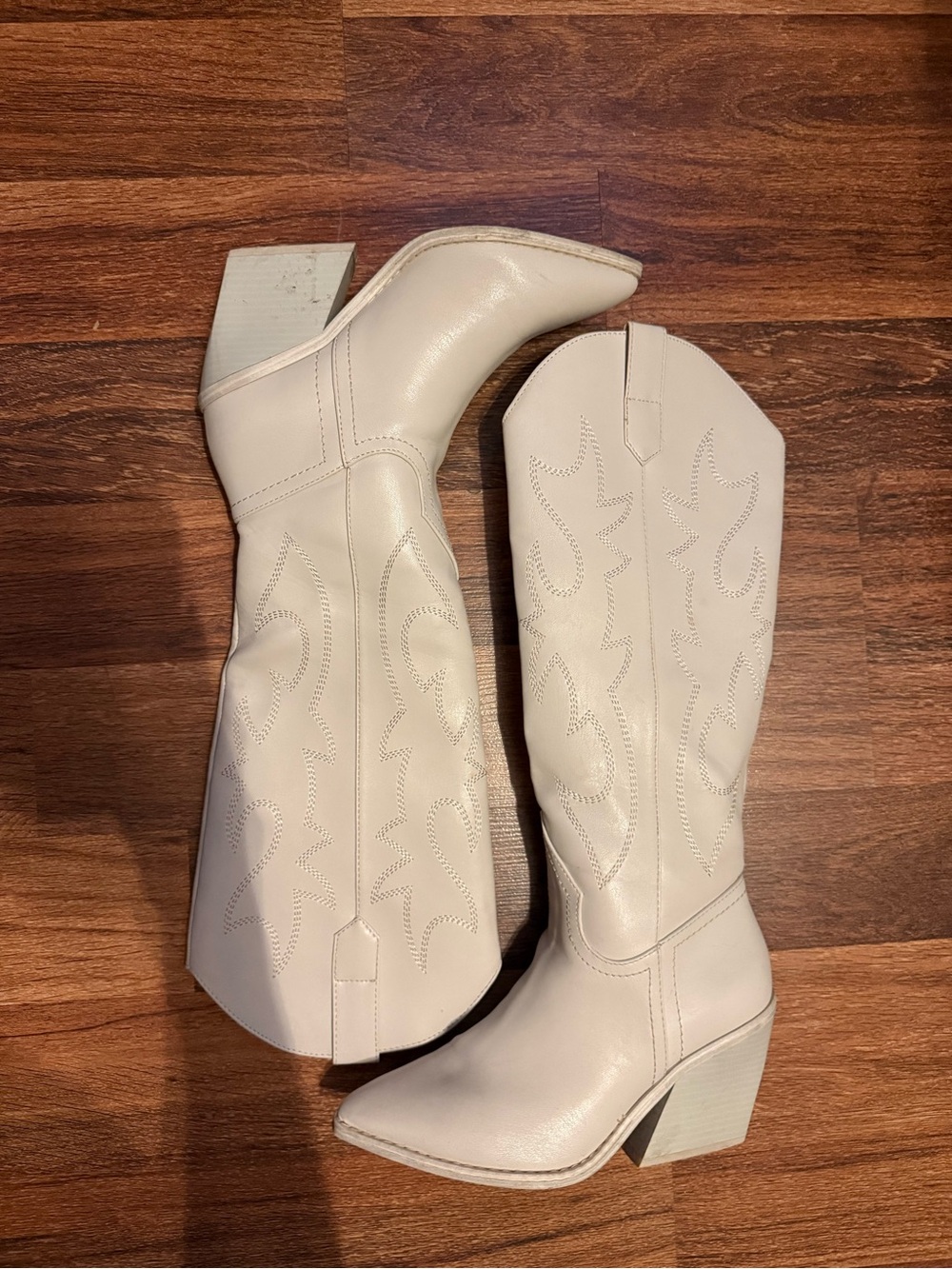 Arizona Jean Company Cream Western Knee-High Boots